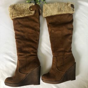 👢 Faux Fux/Suede Boots Size 6.5